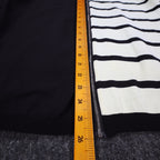 Lanalee Sweater Womens XL/1X Black White Striped Colorblock Back Zip Cotton Knit - take2supply