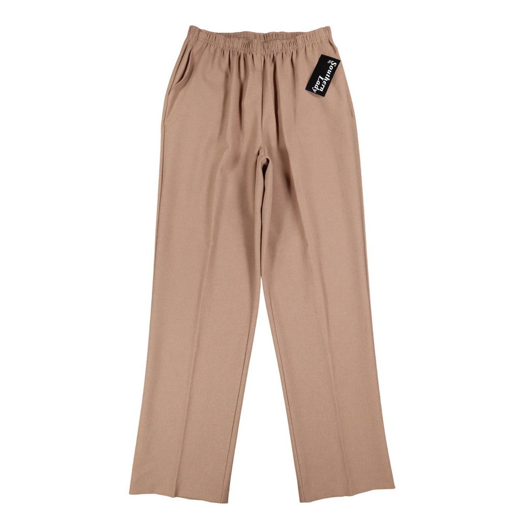 Southern Lady Pants Womens 12 Light Camel Pull On Straight Leg NWT NOS - take2supply