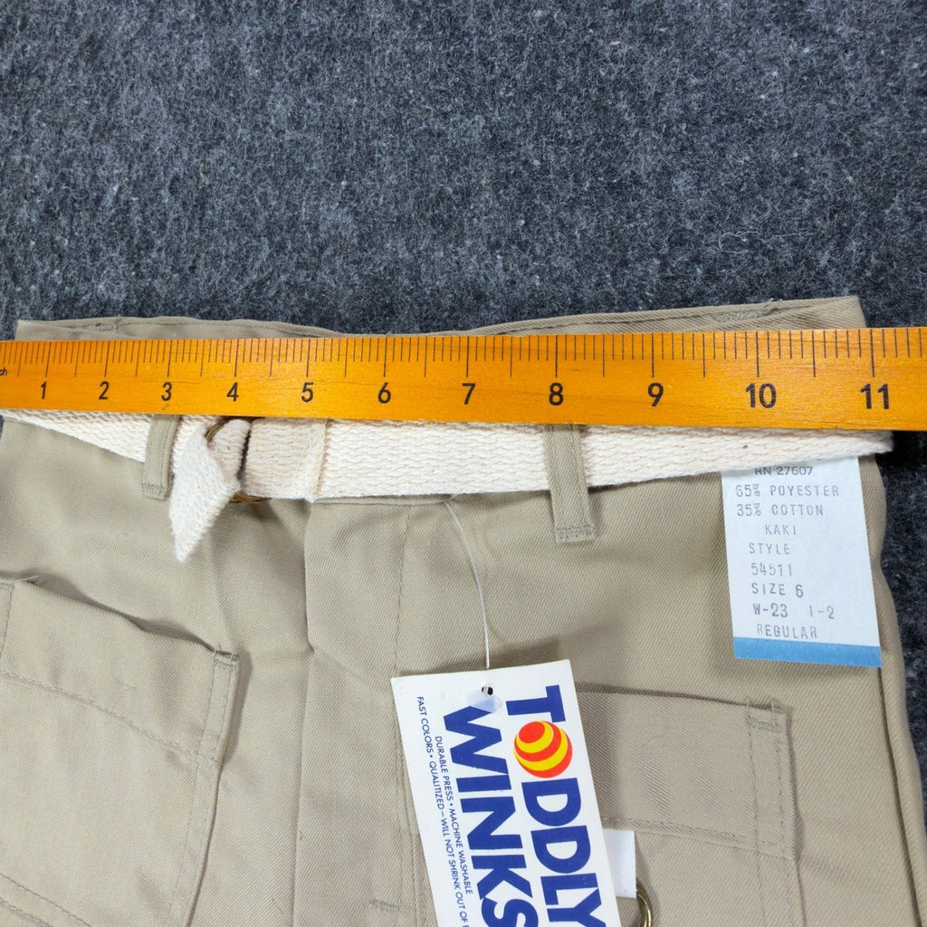 Toddy Winks Vintage 70s Twill Shorts Boys 6 Khaki Cotton Blend NWT - take2supply