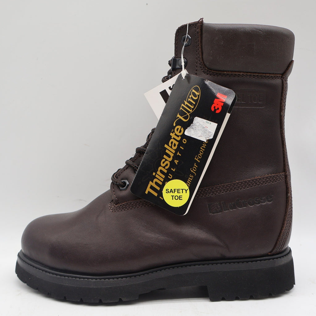 LaCrosse Caribou II Work Boots Mens 8 Vintage Brown Leather Steel Toe Thinsulate - take2supply