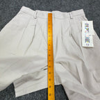 On The Verge Vintage 90s Pleated Shorts Womens 12 Beige Cotton NWT Made in USA - take2supply