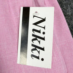 Nikki Vintage 90s Elastic Waist Pants Women 14 Rose Pink Polyester NWT Deadstock - take2supply