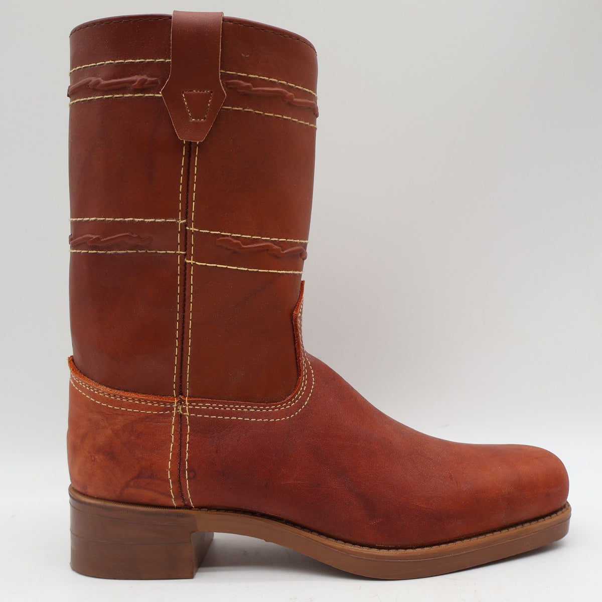 Acme Vintage Cowboy Boots Mens 5.5 D Tan Leather Western Square Toe 2418 USA - take2supply