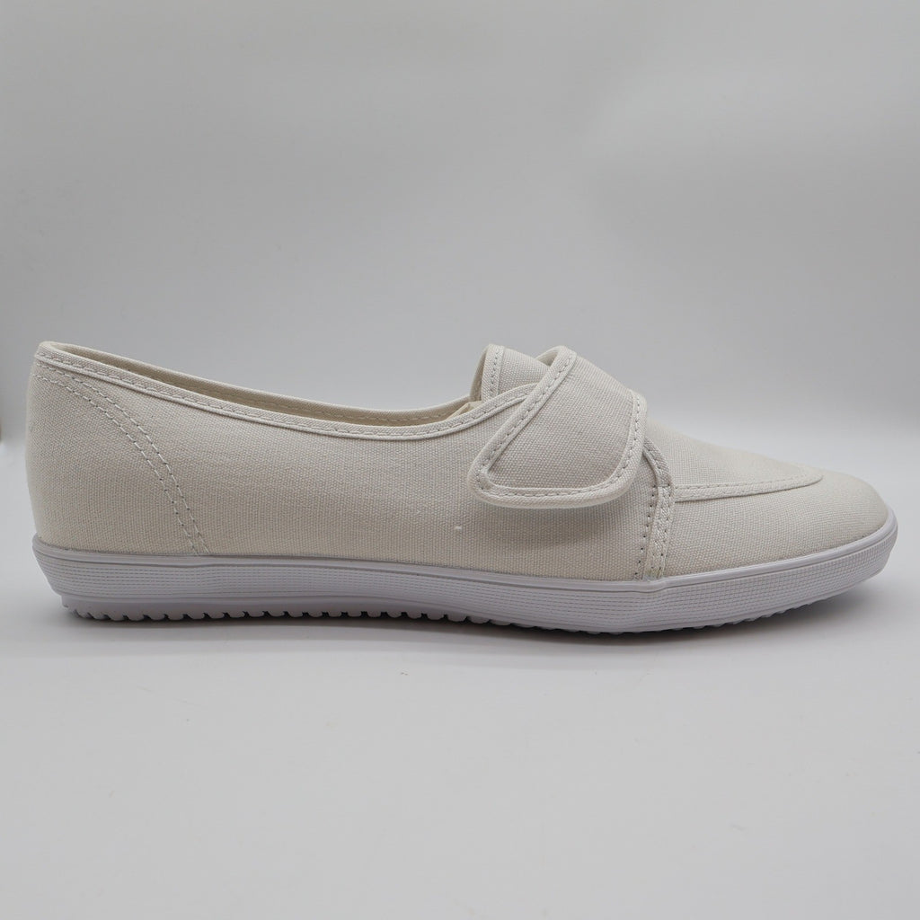 Grasshoppers Skipjack II Women 10 White Canvas Hook Loop Slip On Sneaker EF20000 - take2supply
