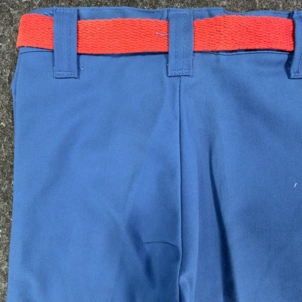 Vintage 70s Kids Trousers Boys 5 Slim Royal Blue Poly Cotton NWT C546 - take2supply