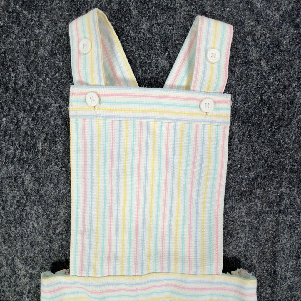 Maverick 1980s Vintage Striped Shortalls Girls 5 Pastel Multi NWT - take2supply