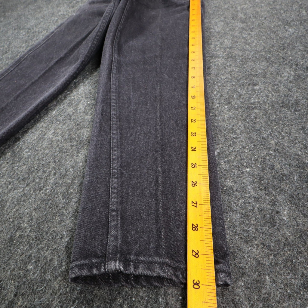 Levi's Tapered Leg Jeans Womens 9 Vintage 90s Black Striped Reverse Silhouette - take2supply