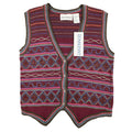 Donnkenny Classics Sweater Vest Womens M Vintage 90s Burgundy Beaded Knit Vest - take2supply