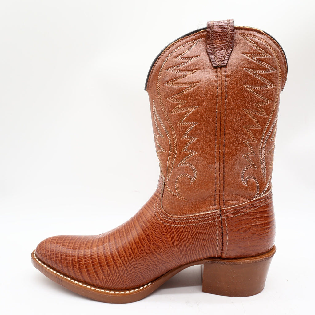 Acme Vintage Western Cowboy Boots Kids 2.5 D Brown Leather Deadstock NWT - take2supply
