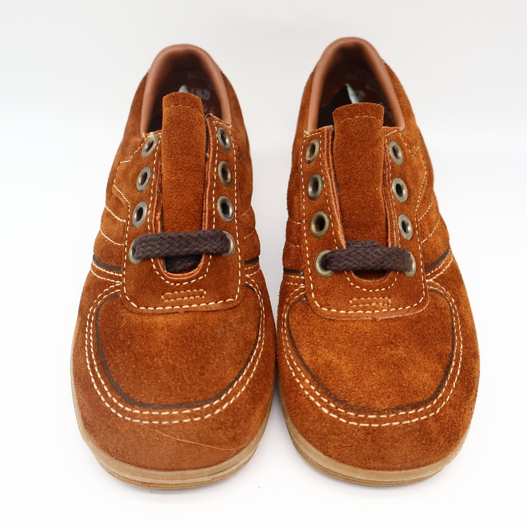 Walker Shoes Oxford Kids 11.5D Vintage Brown Suede Crepe Sole Deadstock 2646 - take2supply