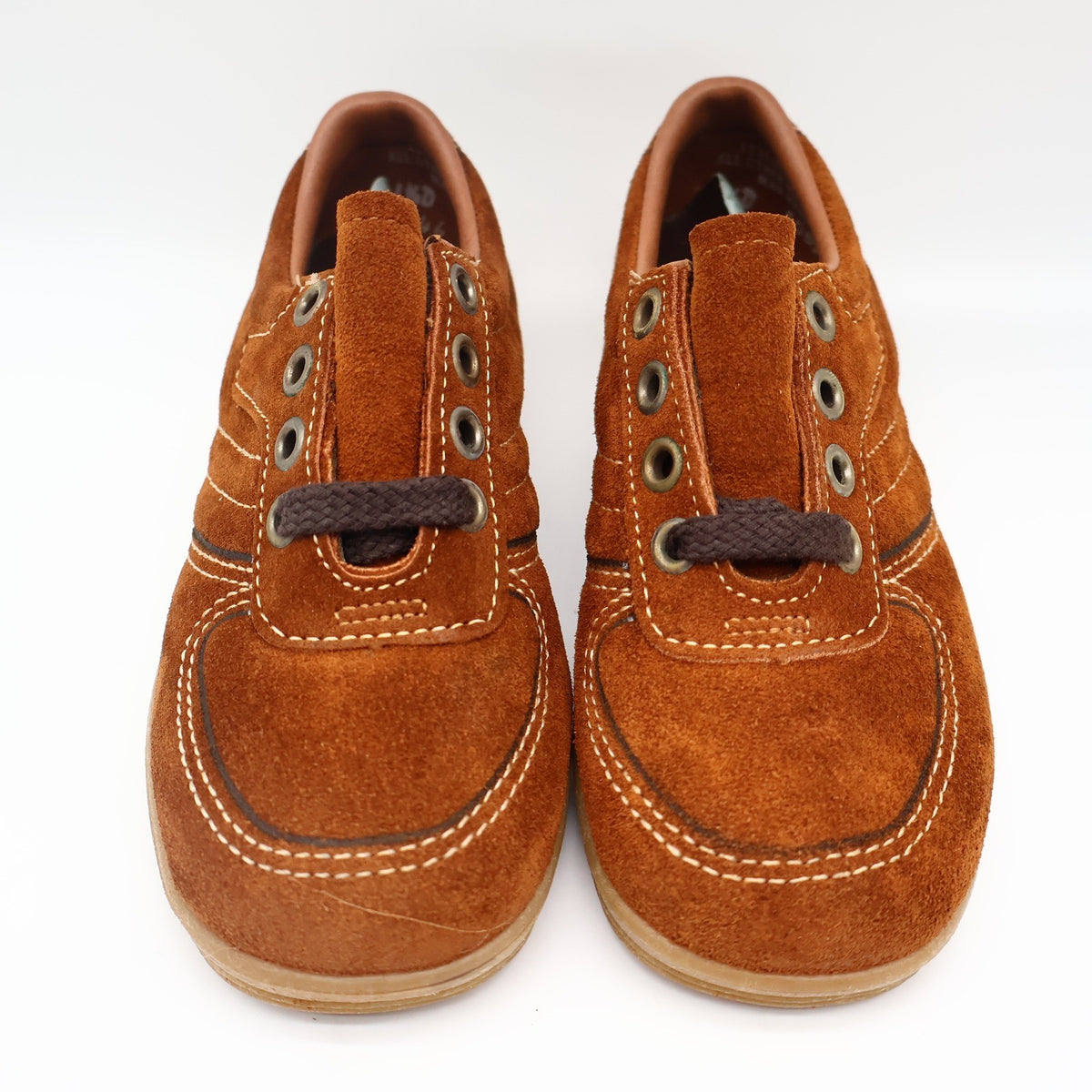 Walker Shoes Oxford Kids 11.5D Vintage Brown Suede Crepe Sole Deadstock 2646 - take2supply