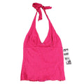 My Michelle Halter Top Womens Size Medium Y2K Red Floral Lace Tie Neck USA NWT - take2supply