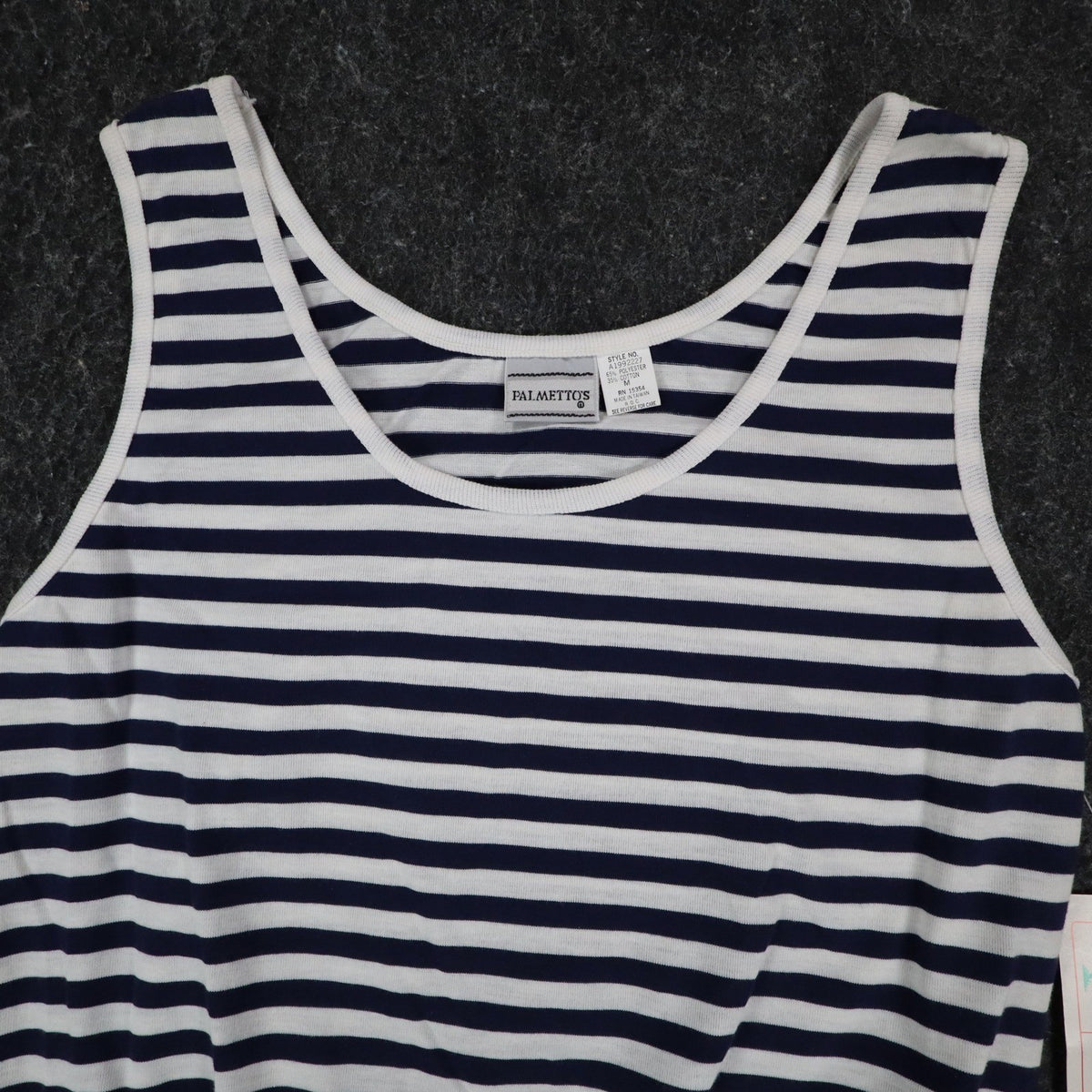 Palmetto's Striped Tank Top Womens Medium Vintage Deadstock Navy White A1992227 - take2supply