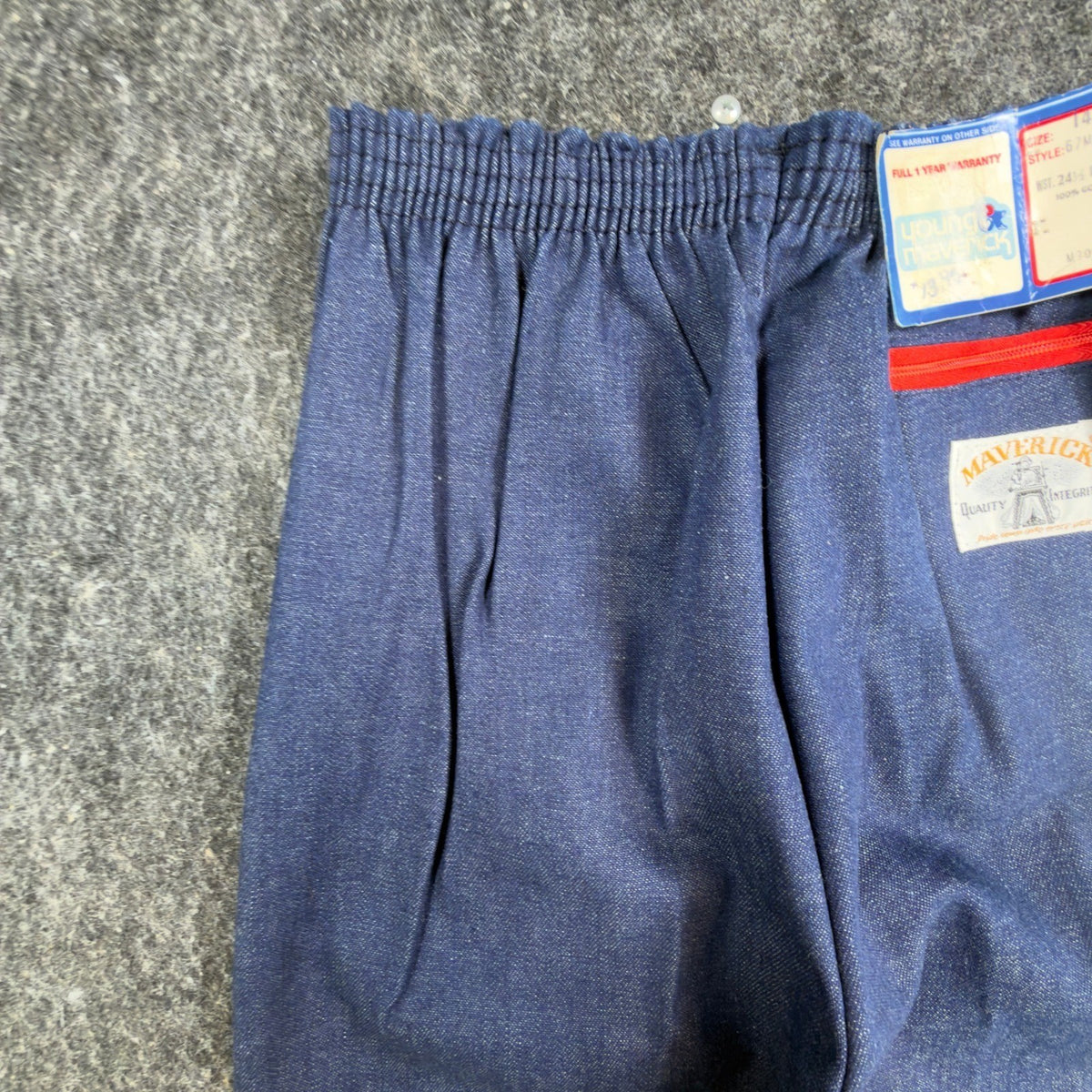 Maverick Vintage 80s Pants Girls 14 Blue Track Piping USA Made NOS NWT 24.5x30 - take2supply