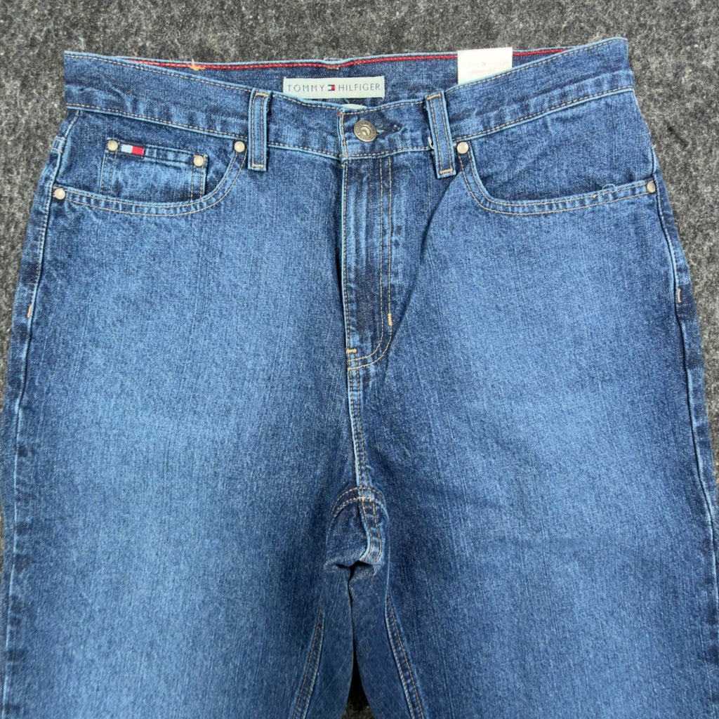 Tommy Hilfiger Y2K Classic Tapered Jeans Womens 8R Blue Cotton NWT Deadstock - take2supply