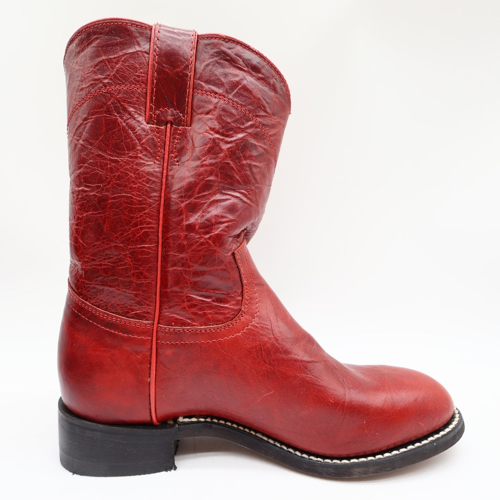 Justin Original Roper Boots Kids 2 Red Leather Deadstock NWT 3791Y - take2supply