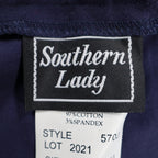 Southern Lady Pants Womens 6 Navy Cotton Stretch Straight Leg Side Zip NWT 570J - take2supply