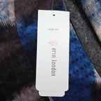 Erin London Women Medium Full Zip Jacket Blue Grey Abstract Grid Search 96455 - take2supply