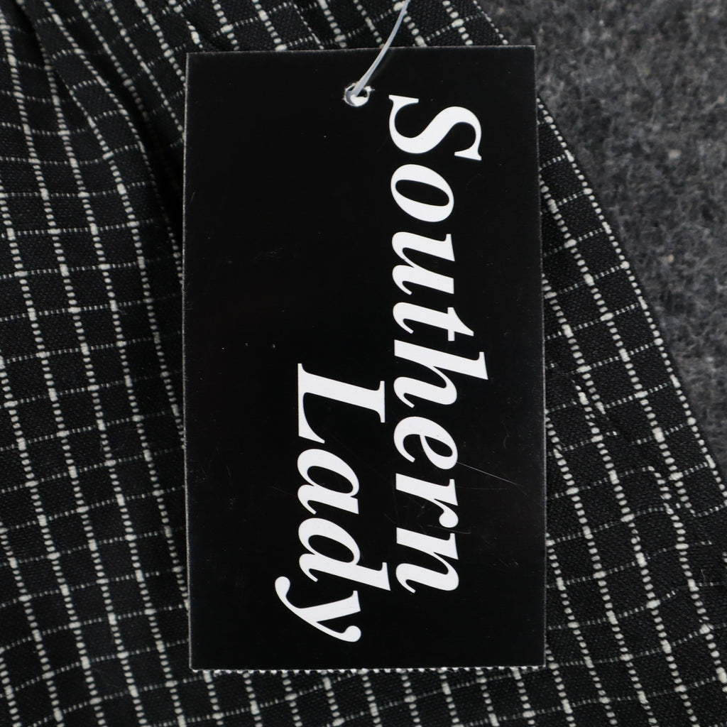 Southern Lady Pants Womens XL Black White Grid Check Elastic Waist NWT NOS - take2supply