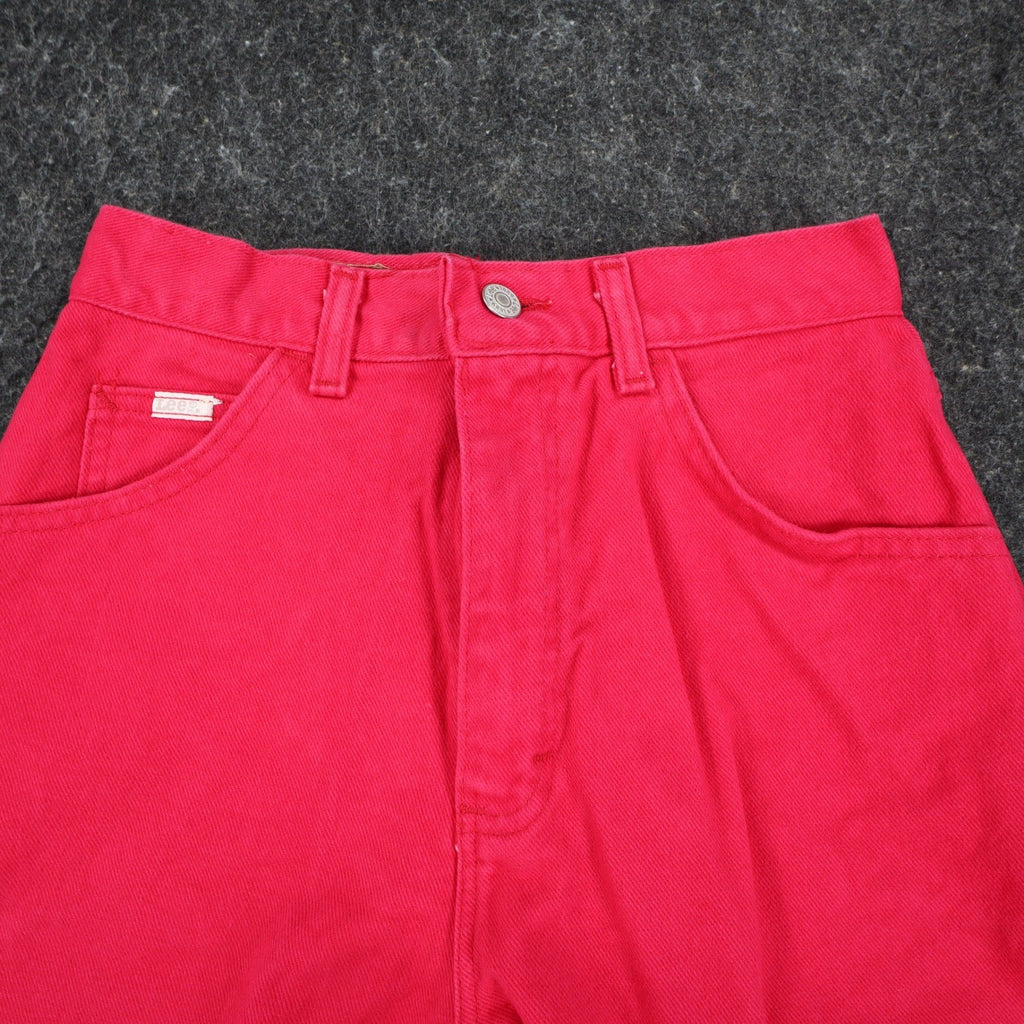 Lee Relaxed Fit Shorts Womens 8 Medium Vintage 90s Poppy Red Cotton Made in USA - take2supply