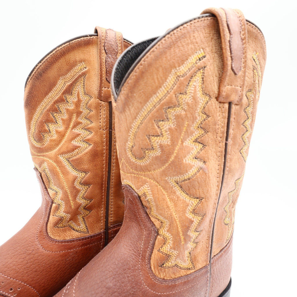 Old West 1936 Western Boots Kids 3.0 Brown Leather NWT - take2supply