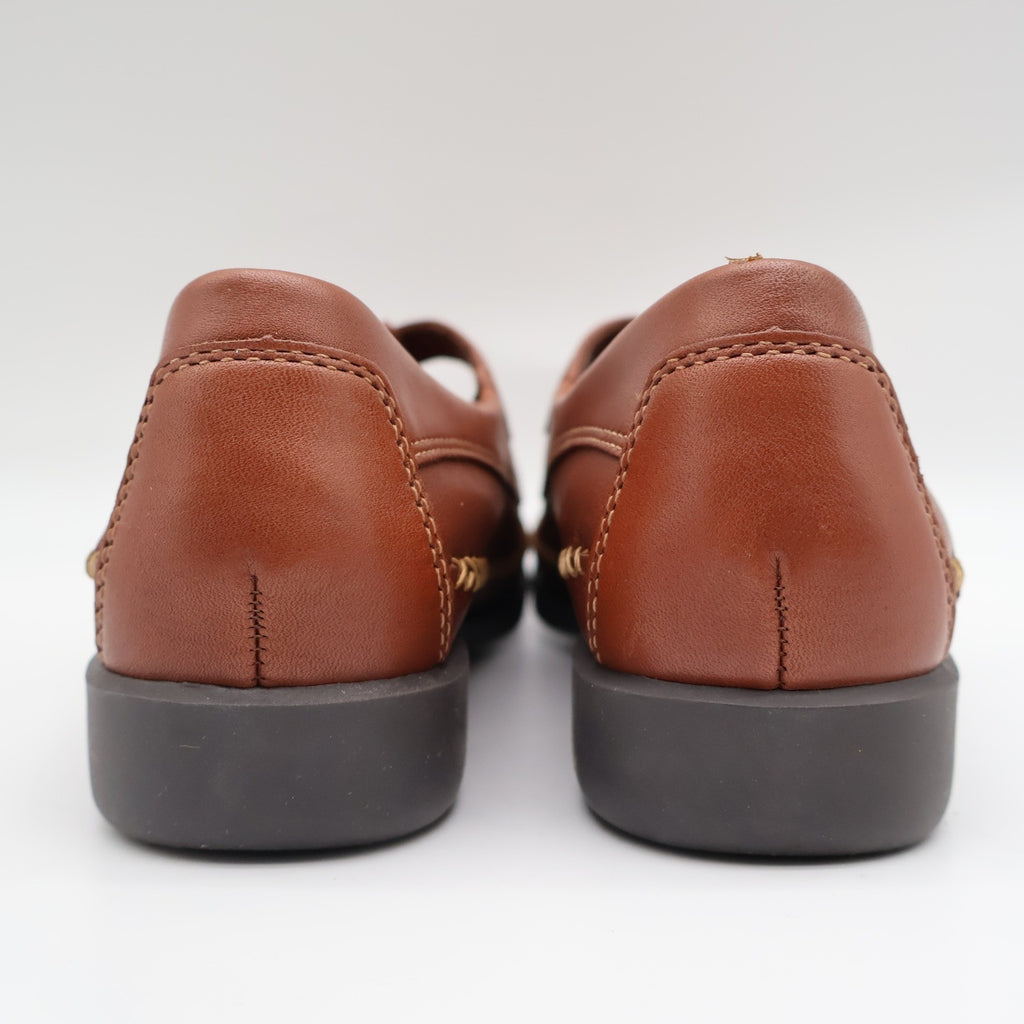 Dexter T-Strap Loafers Womens 8 Vintage Cognac Leather Faith Comfort Classics - take2supply