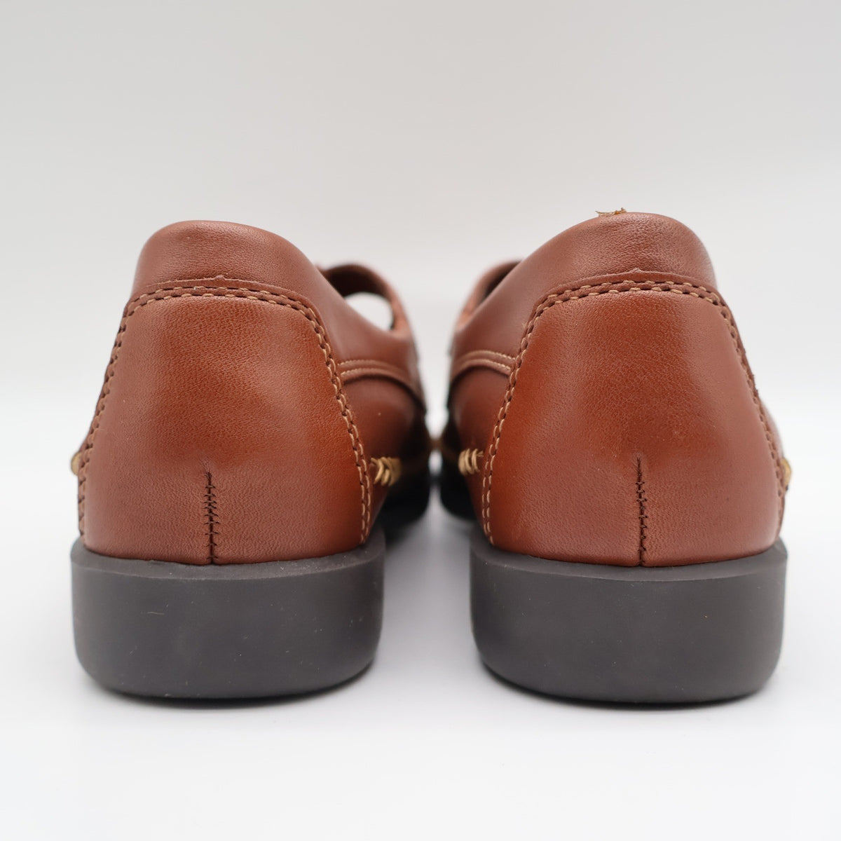 Dexter T-Strap Loafers Womens 8 Vintage Cognac Leather Faith Comfort Classics - take2supply