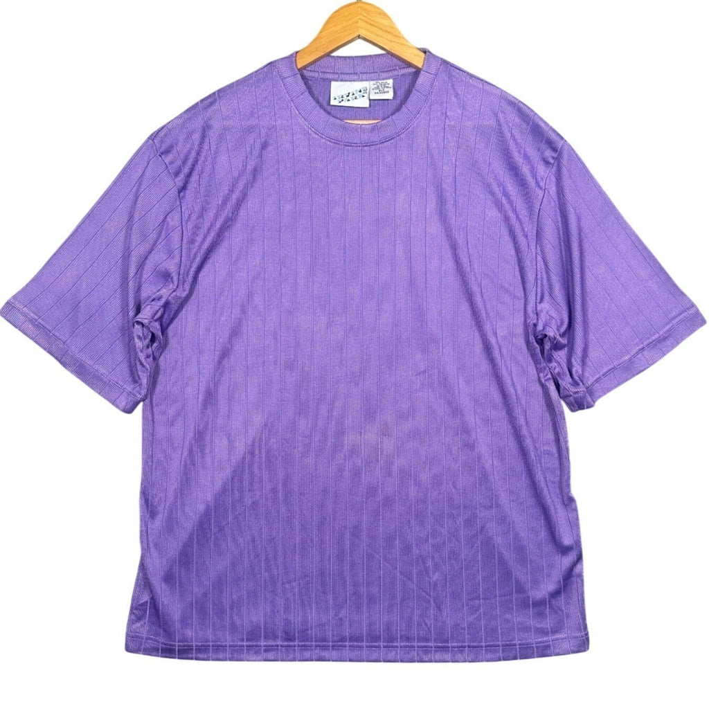 Irvine Park Purple Pinstripe Short Sleeve Crew Neck T Shirt Mens XL - take2supply