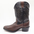 Wrangler Vintage Western Cowboy Boots Childrens 1.5 Brown Black Leather NWT - take2supply