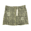 She + Sky Snake Print Mini Skirt Womens Medium Green Cotton Distressed NWT - take2supply