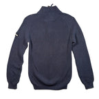 Vintage Nautica Jeans Co Sweater Mens L Navy Blue 1/4 Zip Ribbed Cotton - take2supply