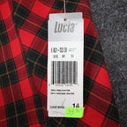 Lucia Plaid Vest Womens 14 Vintage 90s Red Tartan Gold Button Made in USA NWT - take2supply