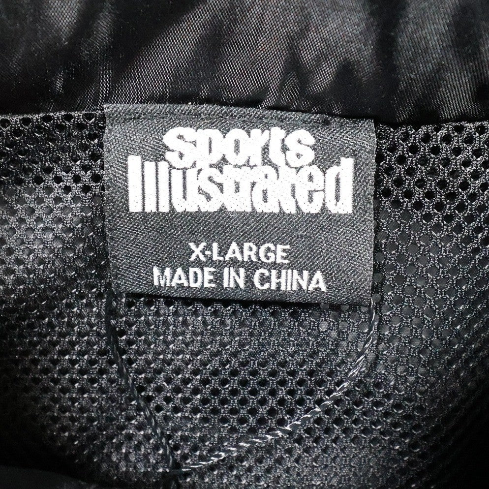 Sports Illustrated Windbreaker Mens XL Black Excellent Vintage Reflective Stripe - take2supply