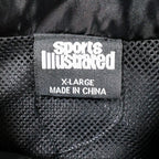 Sports Illustrated Windbreaker Mens XL Black Excellent Vintage Reflective Stripe - take2supply