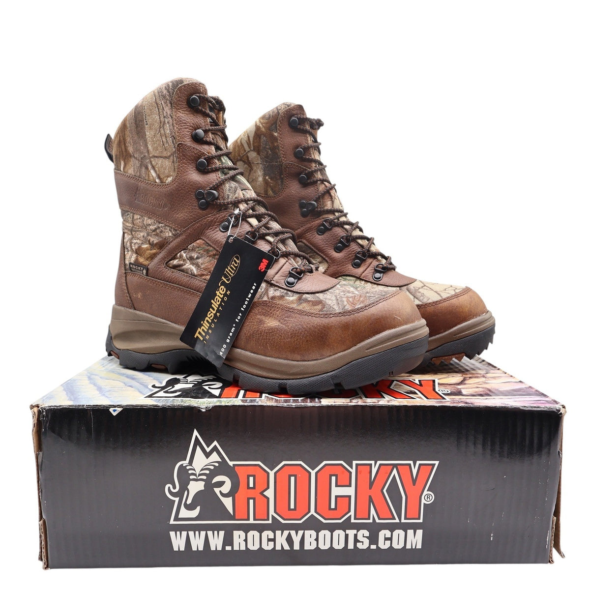 Rocky ErgoTuff Boots Mens 10M Camo 400g Thinsulate Waterproof FQ0004764 NIB - take2supply