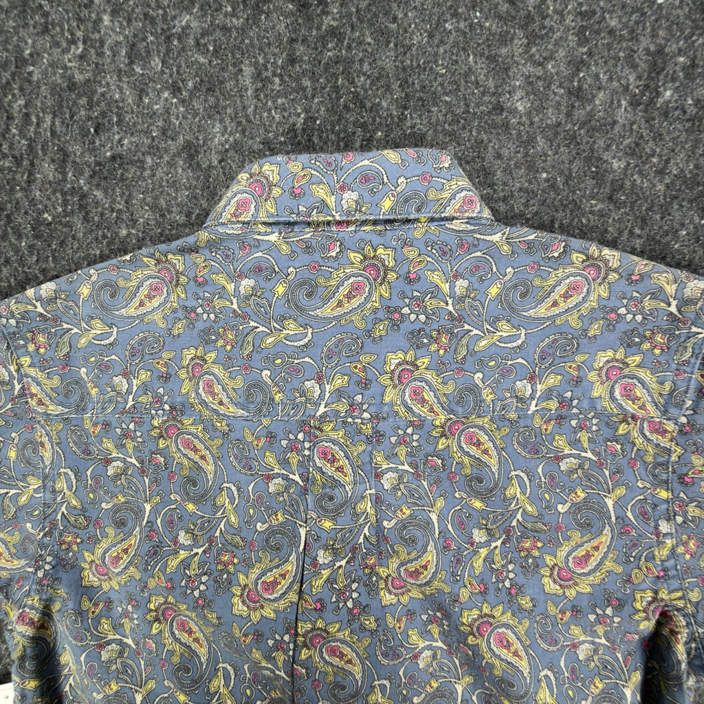 Cotler 90s Paisley Button Up Shirt Boys 6 Blue Cotton NWT Deadstock - take2supply