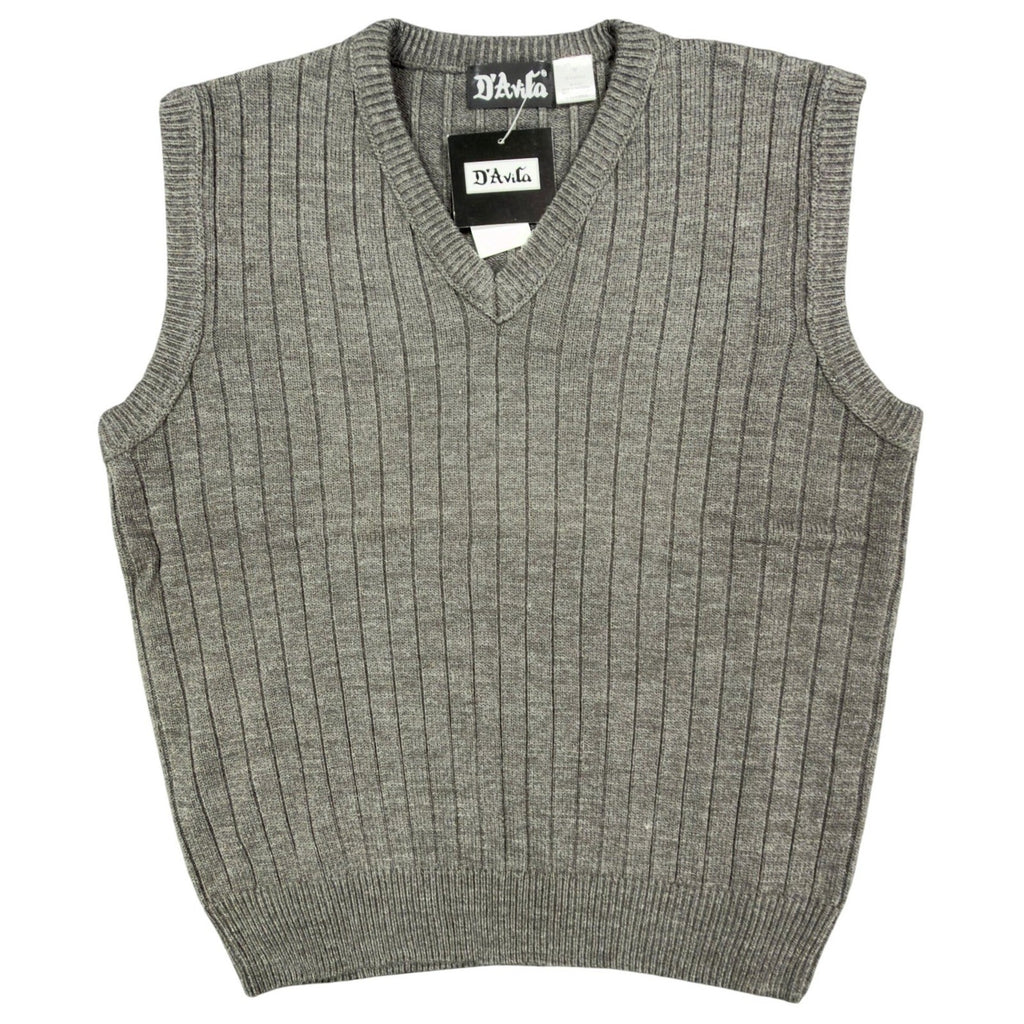 D'Avila Vintage Y2K Sweater Vest Mens Medium Gray Acrylic NWT C528 - take2supply