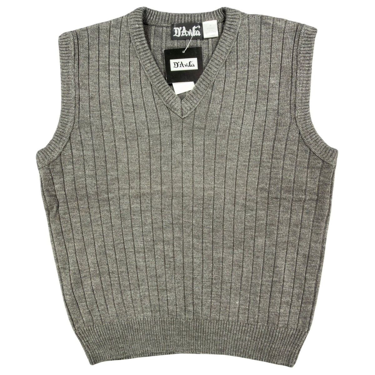 D'Avila Vintage Y2K Sweater Vest Mens Medium Gray Acrylic NWT C528 - take2supply