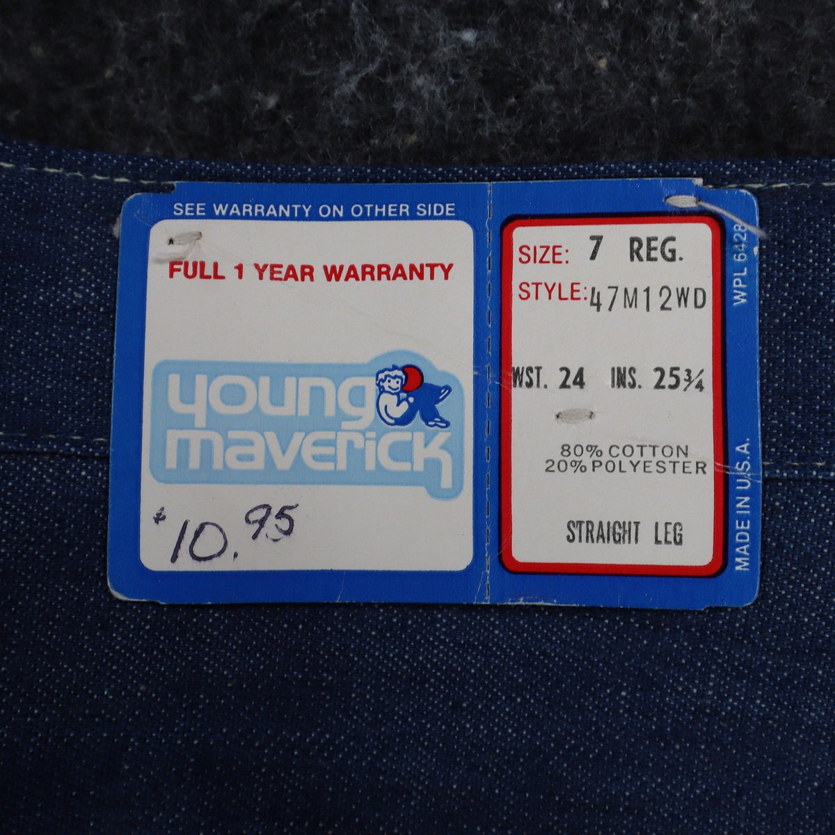 Vintage Young Maverick Boys Jeans 7 Regular Blue Straight Leg USA NWT - take2supply