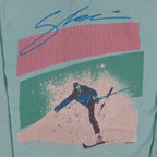 Buffalo Shirts Henley M Mens Aqua Blue Long Sleeve Skier Graphic Waffle Knit NWT - take2supply