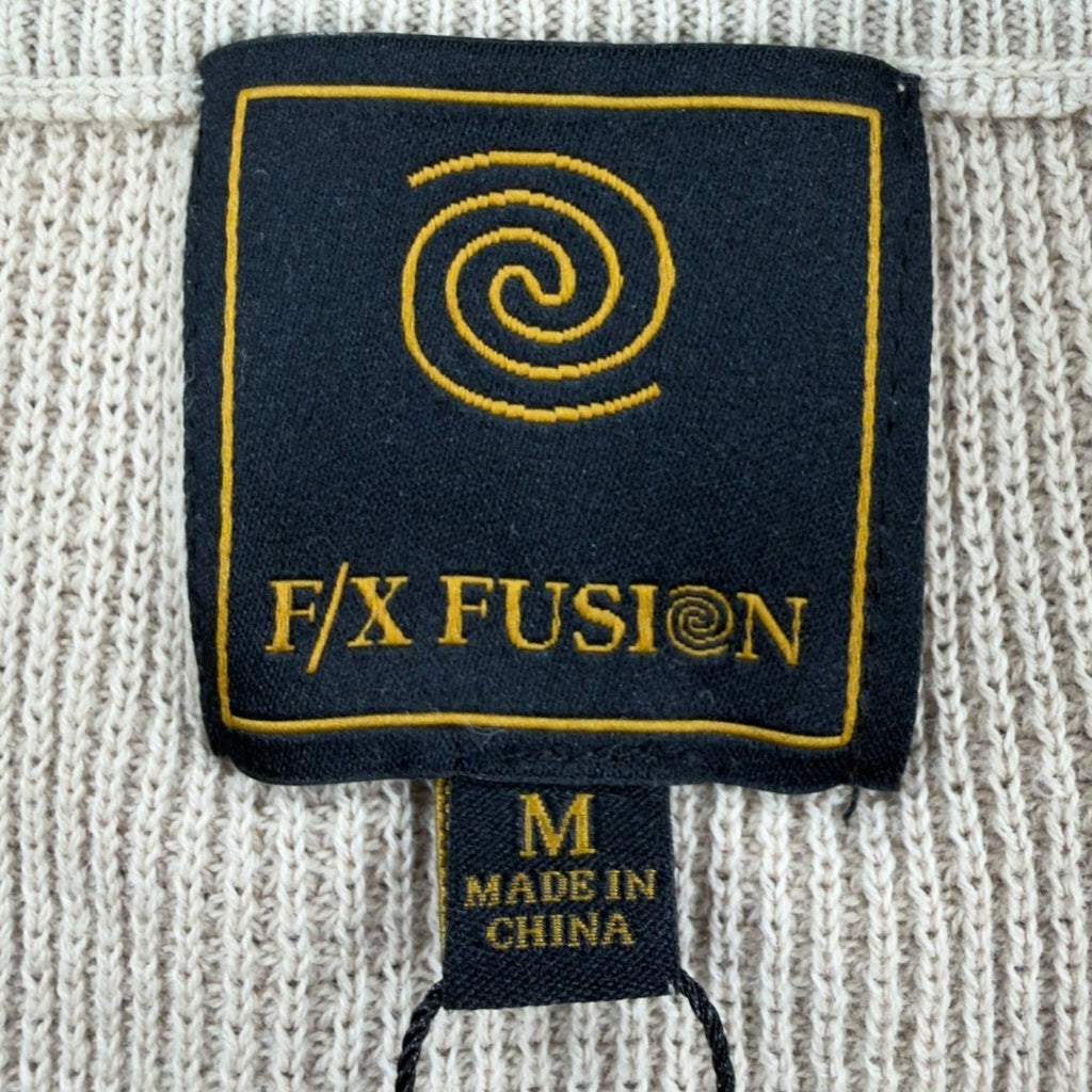 F/X Fusion Quarter Zip Sweater Mens Medium Putty Cotton Sandwash NWT C692 - take2supply