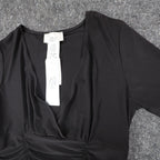Zoe Ruched V-Neck Top Womens P/S Y2K Deadstock Gray Short Sleeve Canada C1212 - take2supply