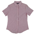 Dee Cee Striped Button Down Shirt Womens 7/8 Vintage Red White Short Sleeve USA - take2supply