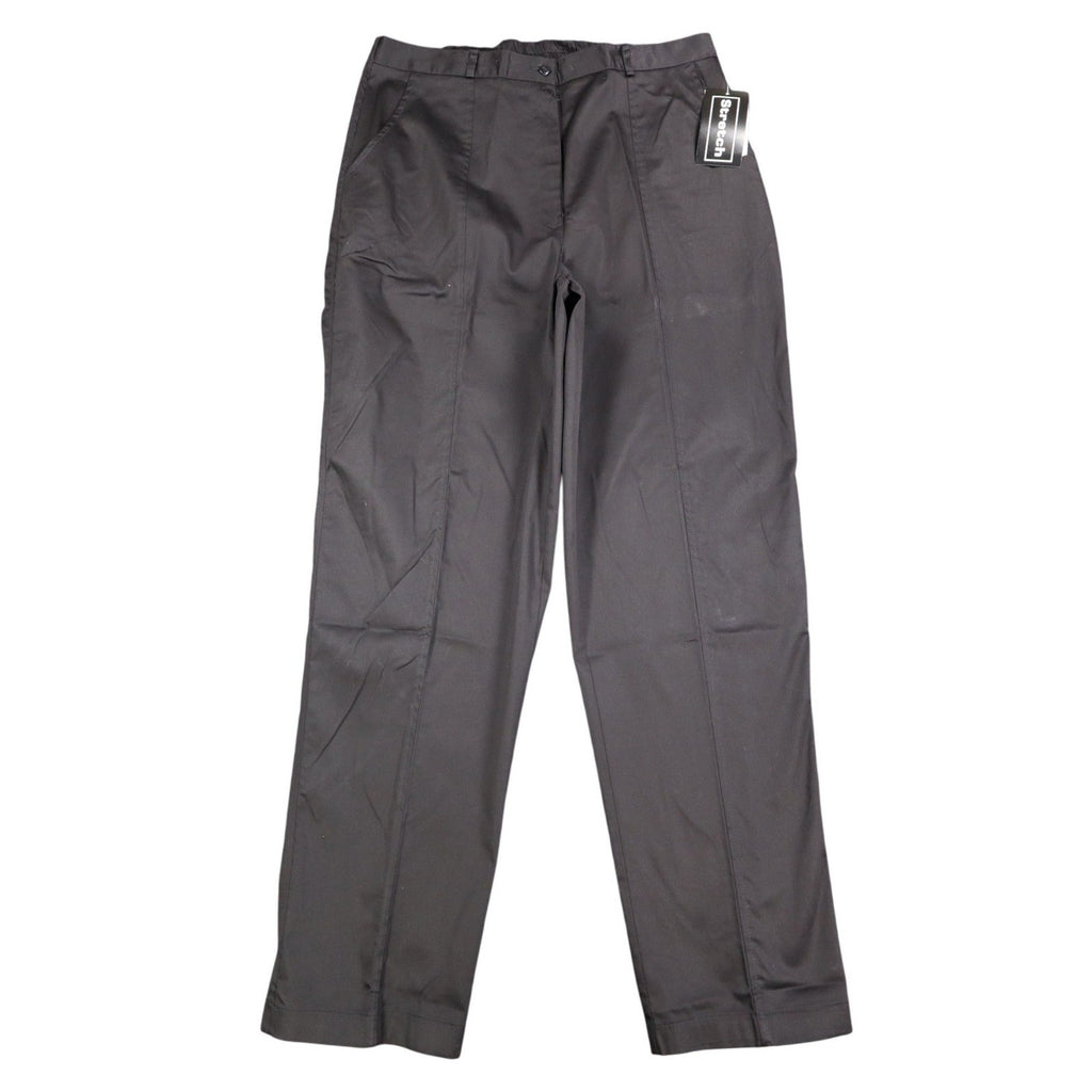 N Touch Pants Womens Large Black Stretch Cotton Elastic Waist Straight Leg C993 - take2supply