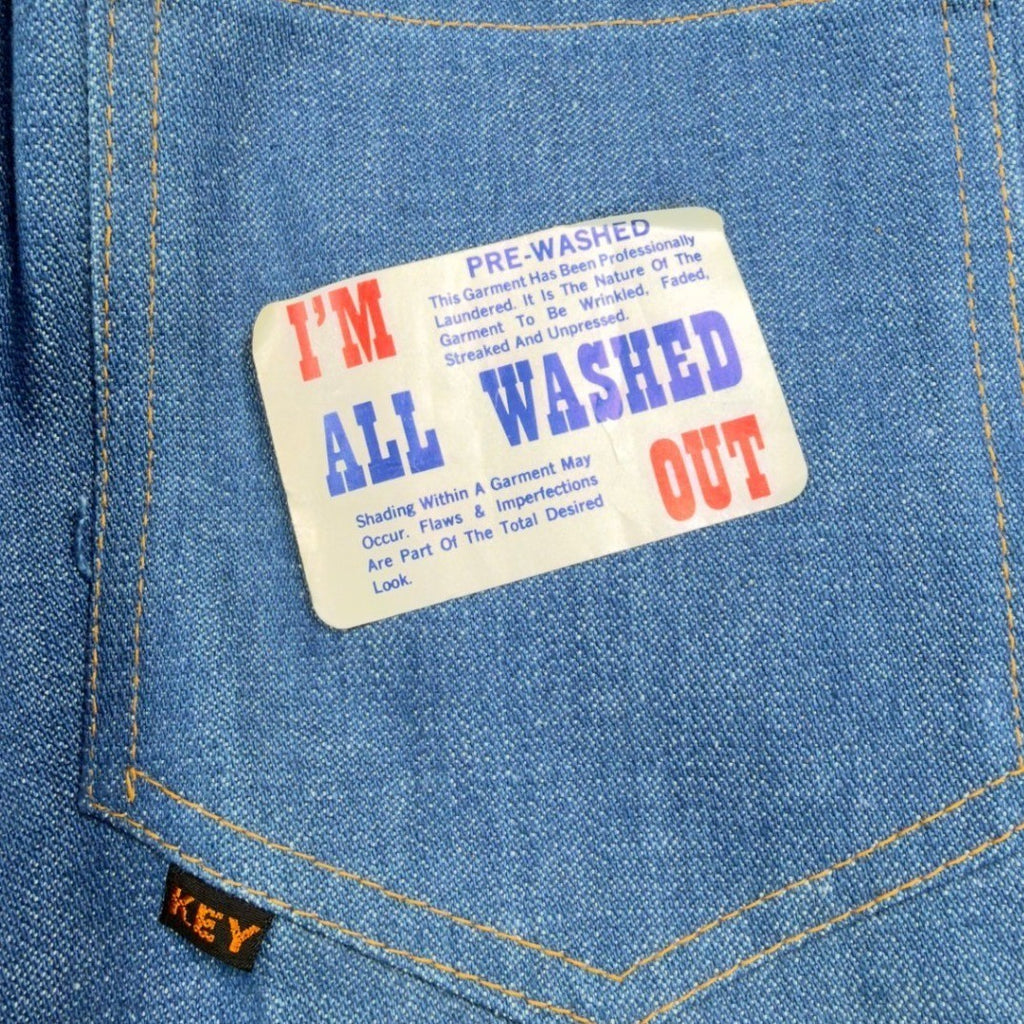Key Jeans Vintage 70s Denim Pants Dept 27 Blue Cotton Deadstock NEW - take2supply