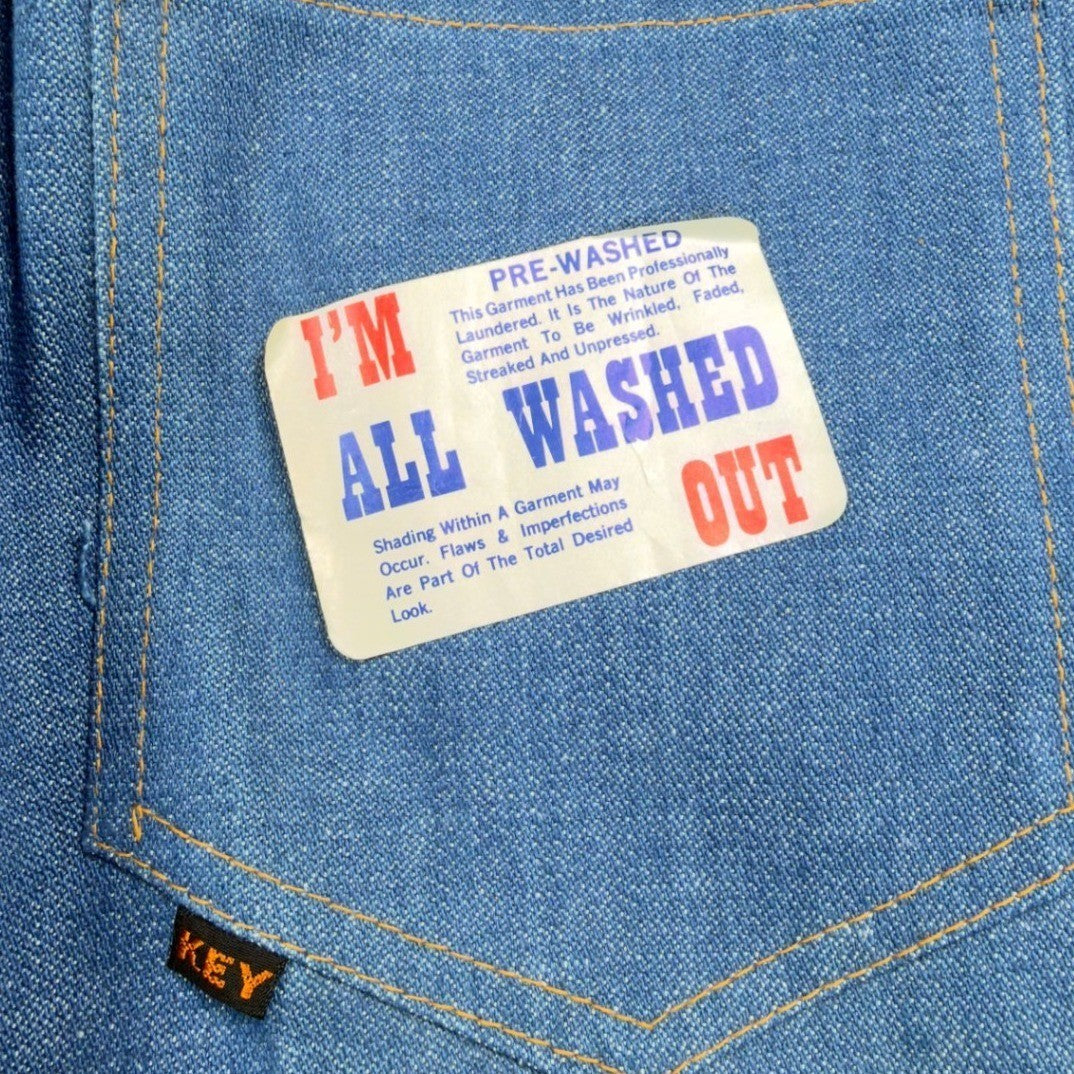 Key Jeans Vintage 70s Denim Pants Dept 27 Blue Cotton Deadstock NEW - take2supply