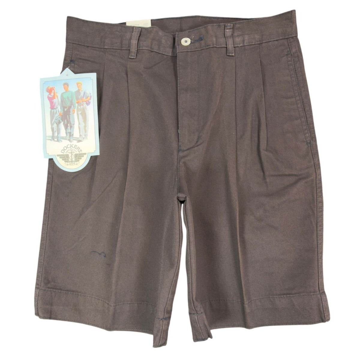 Dockers Shorts Mens 30 Brown Cotton Pleated Student Deadstock 82780-0559 Vintage - take2supply