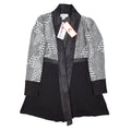 Lana Lee Cardigan Jacket Womens Medium Black White Geometric Open Front NWT - take2supply