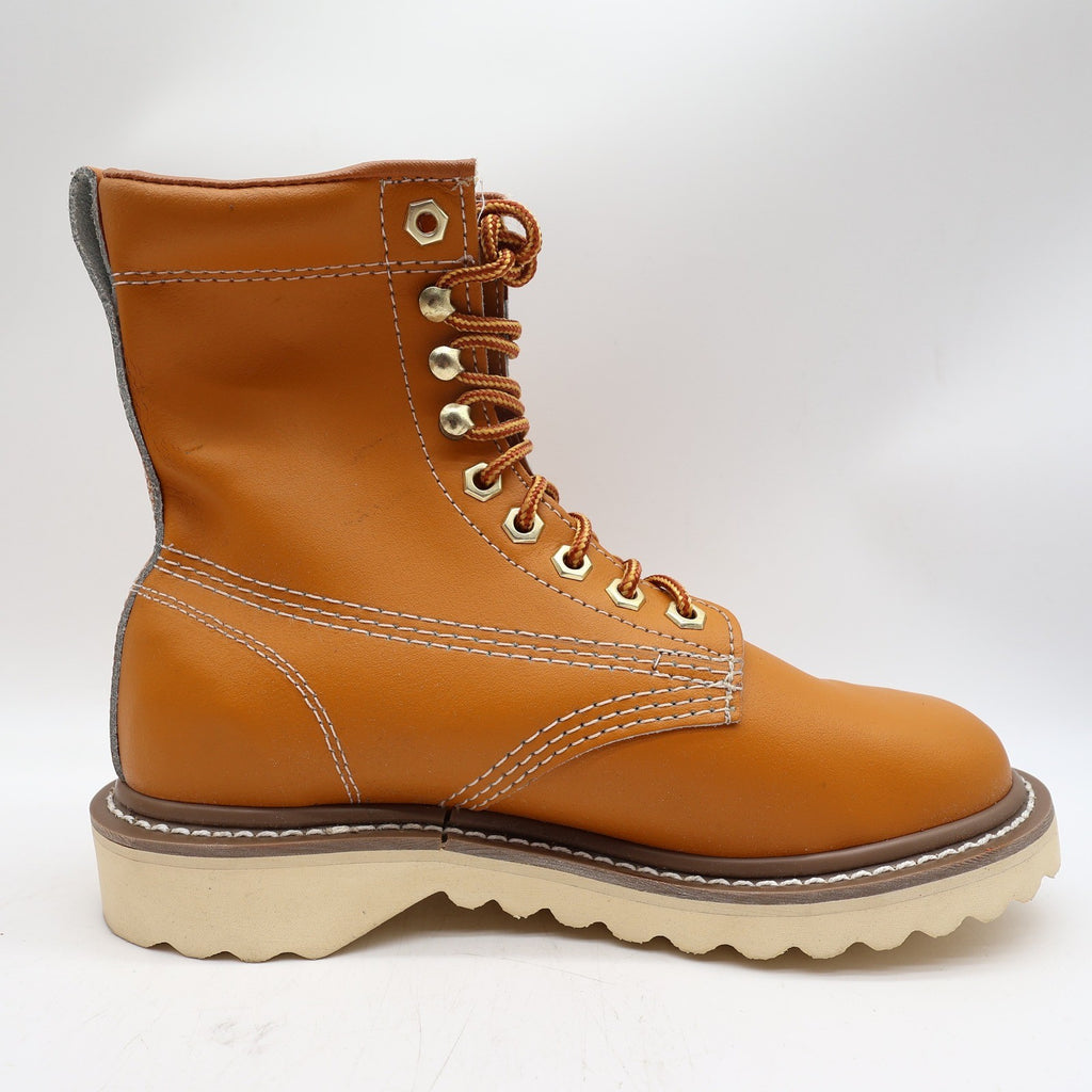 Walker Vintage 80s Work Boots Mens 3 E Tan Leather Deadstock New - take2supply