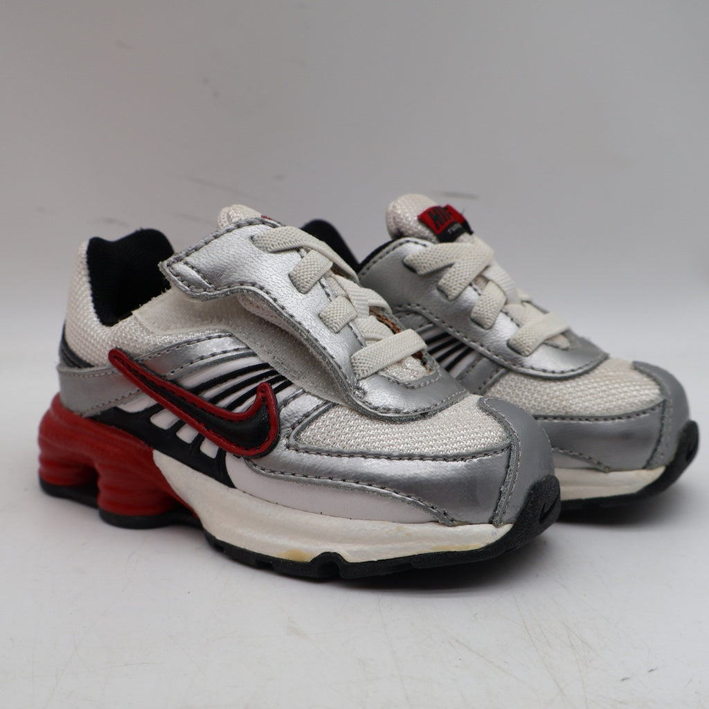 Nike Shox Turbo 8 TD Toddler 4.5C 2008 Silver Red Running Shoes 344934-101 - take2supply